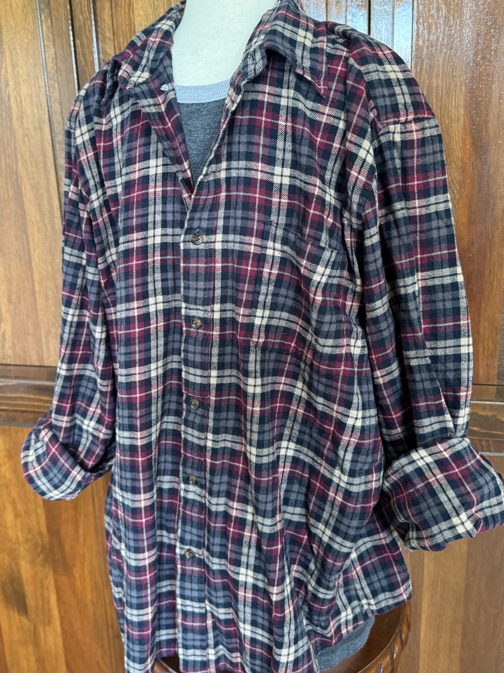 Cabincore Lumberjack Grunge Plaid Flannel Casual Button Down Cotton XL